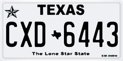 TX license plate CXD6443