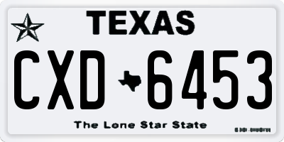 TX license plate CXD6453