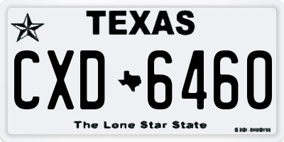 TX license plate CXD6460