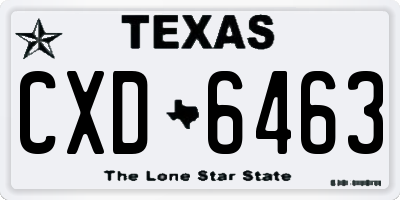 TX license plate CXD6463