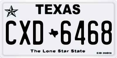 TX license plate CXD6468