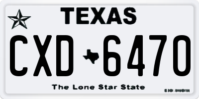TX license plate CXD6470