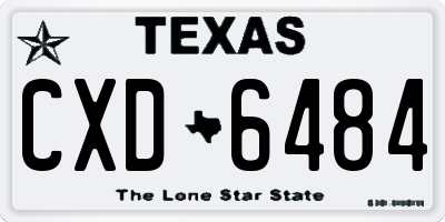 TX license plate CXD6484