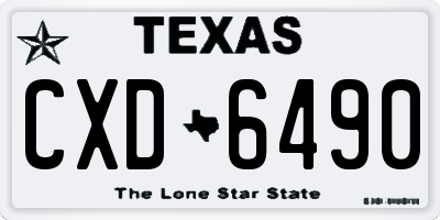 TX license plate CXD6490