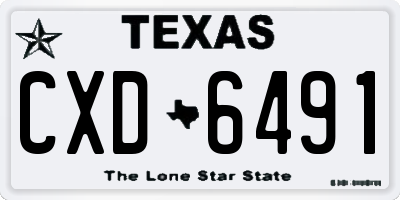 TX license plate CXD6491