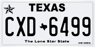 TX license plate CXD6499