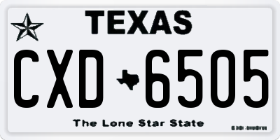 TX license plate CXD6505