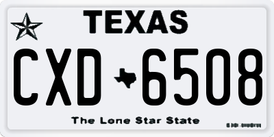 TX license plate CXD6508