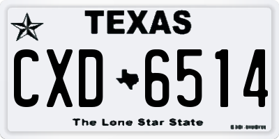 TX license plate CXD6514
