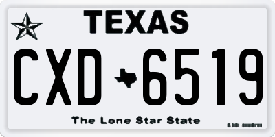 TX license plate CXD6519