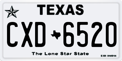 TX license plate CXD6520