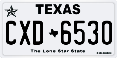 TX license plate CXD6530