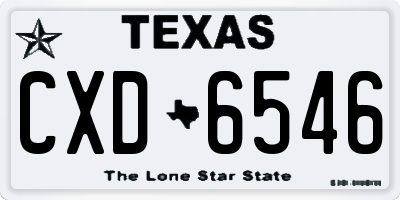 TX license plate CXD6546
