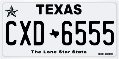 TX license plate CXD6555
