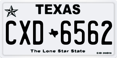 TX license plate CXD6562