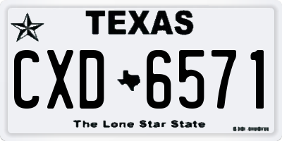 TX license plate CXD6571