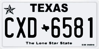 TX license plate CXD6581