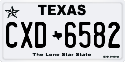 TX license plate CXD6582