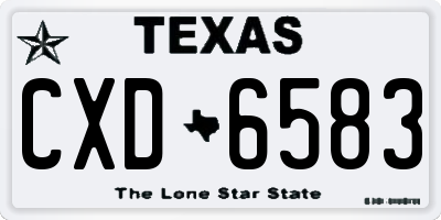 TX license plate CXD6583