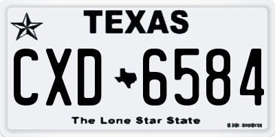 TX license plate CXD6584
