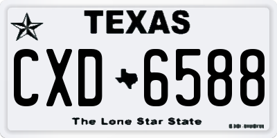 TX license plate CXD6588