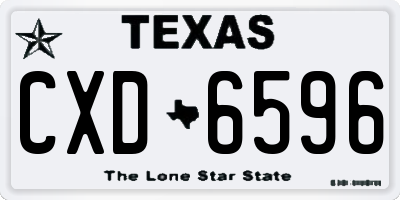 TX license plate CXD6596