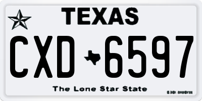 TX license plate CXD6597