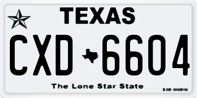 TX license plate CXD6604