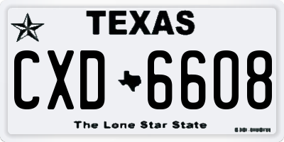 TX license plate CXD6608