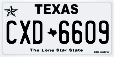 TX license plate CXD6609