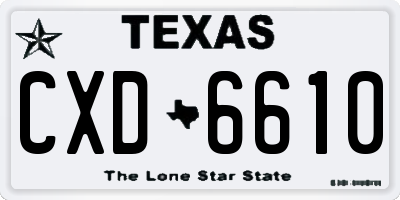 TX license plate CXD6610