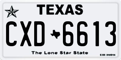 TX license plate CXD6613
