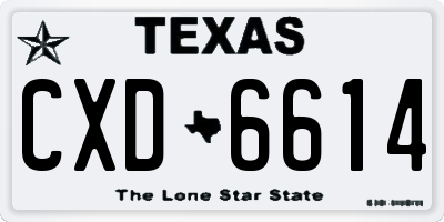 TX license plate CXD6614