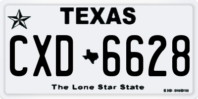TX license plate CXD6628