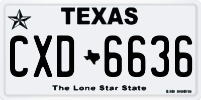 TX license plate CXD6636