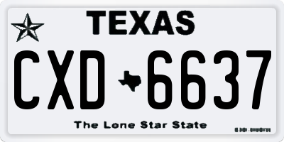 TX license plate CXD6637