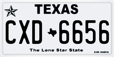 TX license plate CXD6656