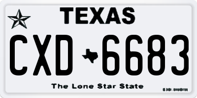 TX license plate CXD6683