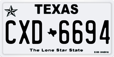 TX license plate CXD6694