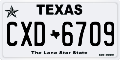 TX license plate CXD6709