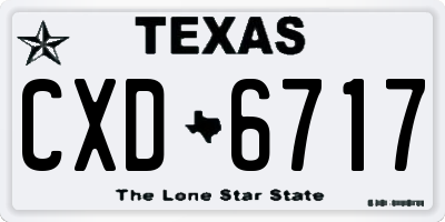 TX license plate CXD6717