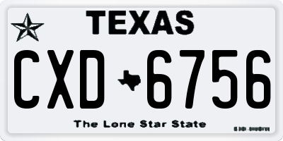 TX license plate CXD6756