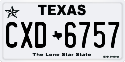 TX license plate CXD6757