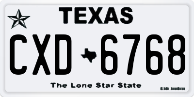TX license plate CXD6768