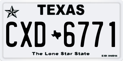 TX license plate CXD6771