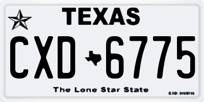 TX license plate CXD6775