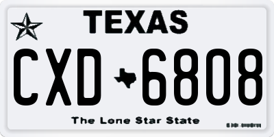 TX license plate CXD6808