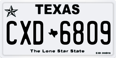 TX license plate CXD6809