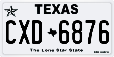 TX license plate CXD6876