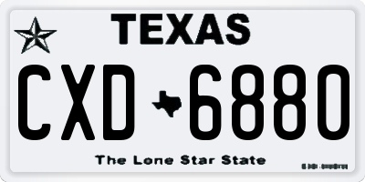 TX license plate CXD6880